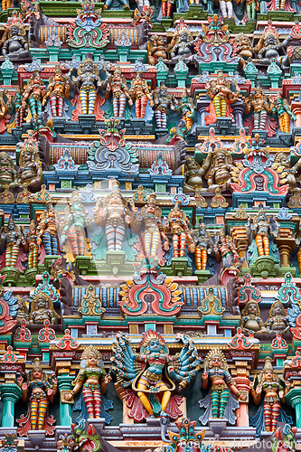 Image of Sculptures on Hindu temple tower