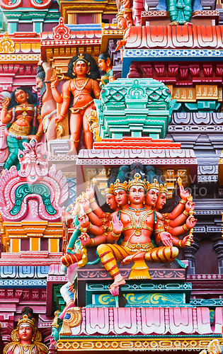 Image of Sculptures on Hindu temple tower