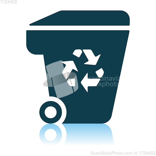 Image of Garbage Container With Recycle Sign Icon