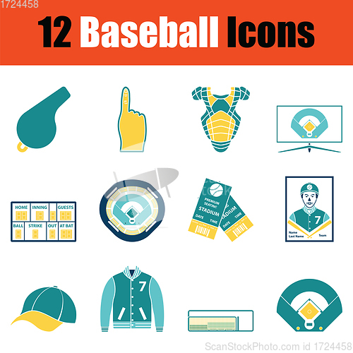 Image of Baseball icon set