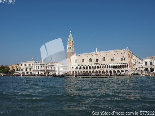 Image of St Mark square seen fron St Mark basin in Venice