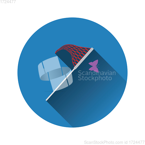 Image of Flat design icon of butterfly net