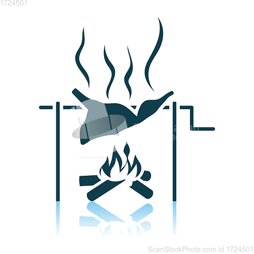 Image of Roasting Meat On Fire Icon