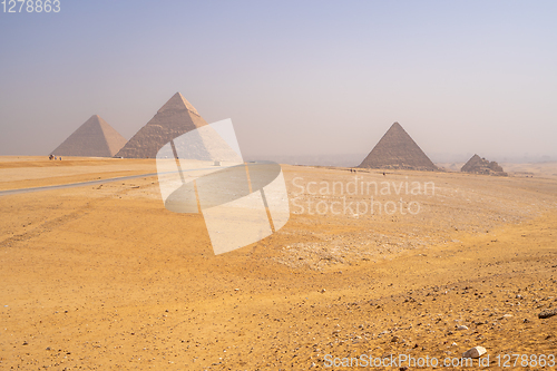 Image of Pyramids of Giza near Cairo Egypt