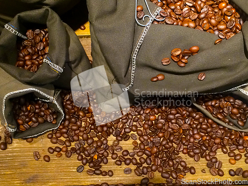 Image of coffee beans on bags