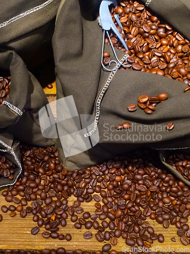 Image of coffee beans on bags