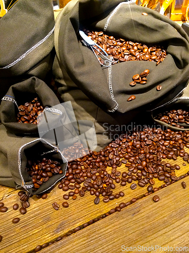 Image of coffee beans on bags