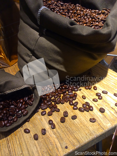 Image of coffee beans on bags