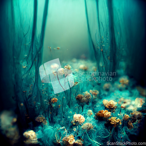 Image of Underwater background with various sea views.