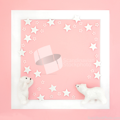 Image of Christmas Polar Bears Having Fun Background