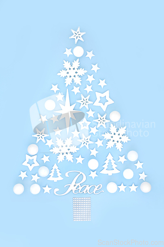 Image of Peace Sign and Fantasy Christmas Tree Concept Shape