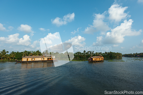 Image of Houseboat on Kerala backwaters, India