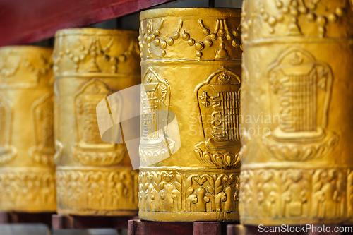 Image of Prayer wheels in Tabo Monastery
