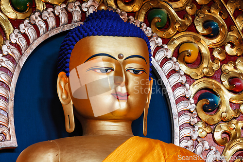 Image of Sakyamuni Buddha statue in Buddhist temple