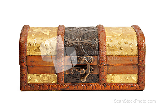 Image of Wooden jewellery box isolated