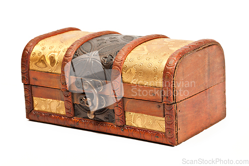 Image of Wooden jewellery box isolated