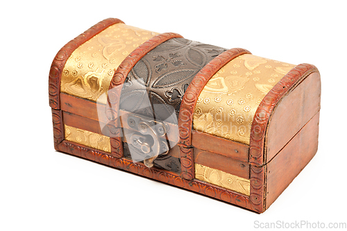 Image of Wooden jewellery box isolated