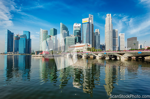 Image of Singapore skyline over Marina Bay