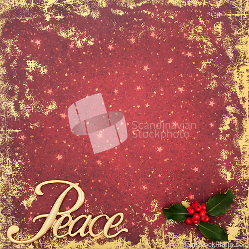 Image of Peace on Earth Christmas New Year Festive Background 