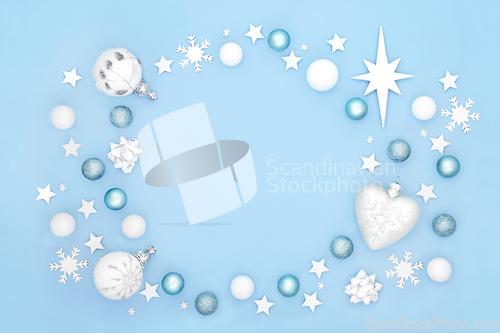 Image of Christmas Abstract Background with Festive Tree Decorations