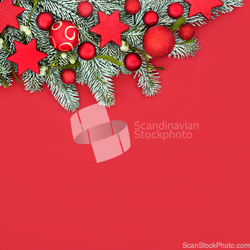 Image of Festive Christmas Sparkling Background Border