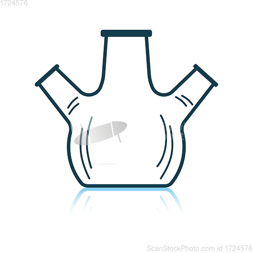 Image of Icon of chemistry round bottom flask with triple throat