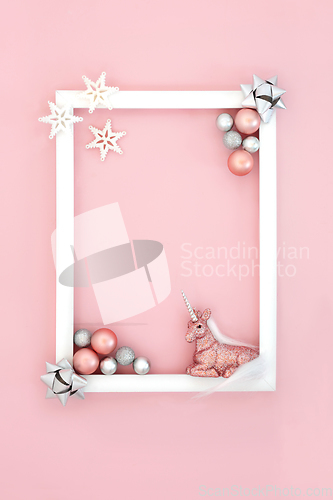 Image of Christmas Mythical Abstract Background Border 
