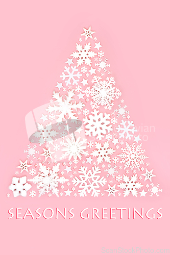 Image of Seasons Greetings Christmas Tree Shape Decoration Concept