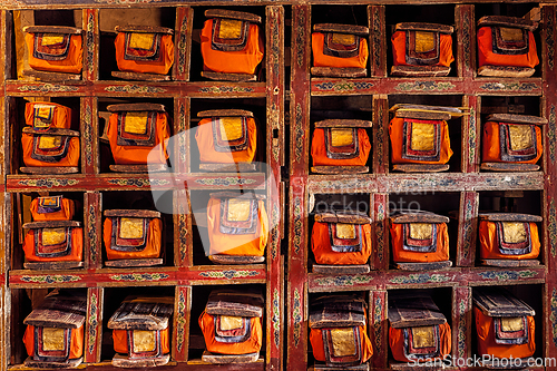 Image of Folios of old manuscripts in Buddhist Monastery