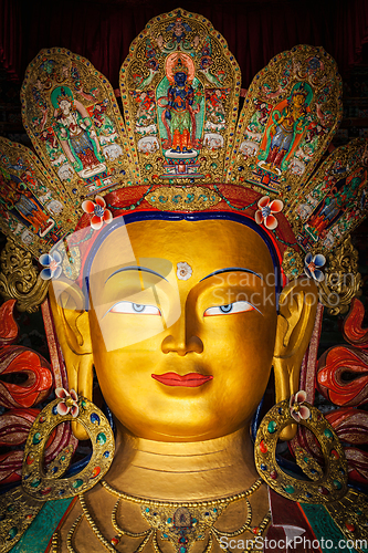 Image of Maitreya Buddha in Thiksey Gompa, Ladakh