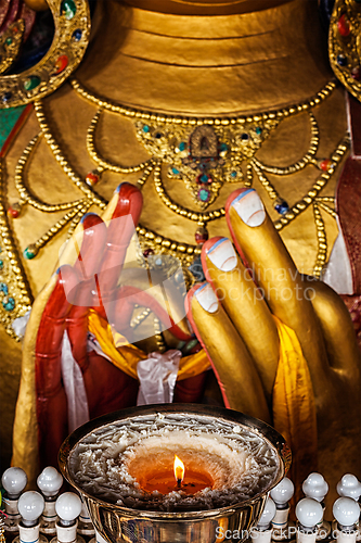 Image of Maitreya Buddha in Thiksey Gompa