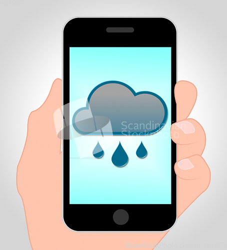 Image of Rain Forecast Online Indicates Internet Rainfall 3d Illustration