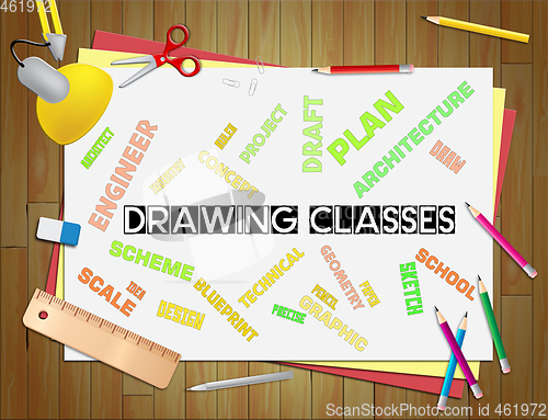 Image of Drawing Classes Represents Lesson Schooling And Sketch