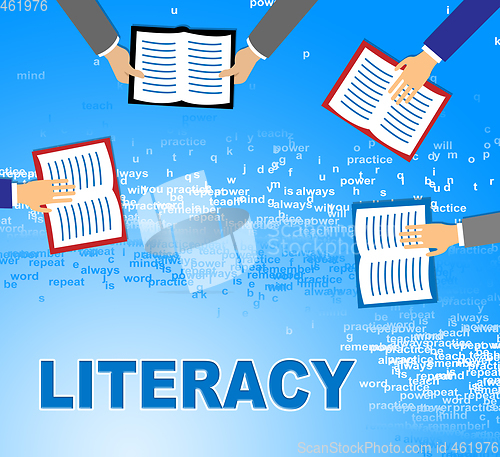 Image of Literacy Books Shows Literature Reading And Ability