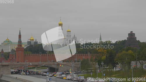 Image of Moscow Russian Federation. The Moscow Kremlin in moving along the wall