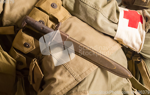 Image of Close-up of a soldier with a knife