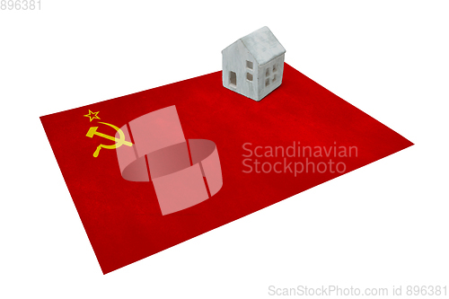 Image of Small house on a flag - USSR