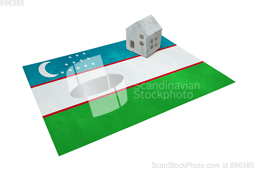 Image of Small house on a flag - Uzbekistan