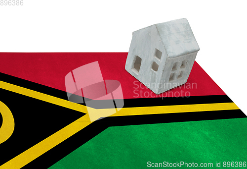 Image of Small house on a flag - Vanuatu