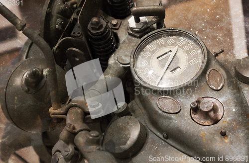 Image of Speedometer on a vintage motorcycle