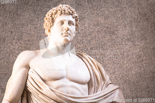 Image of Marble statue with nacked sensual chest