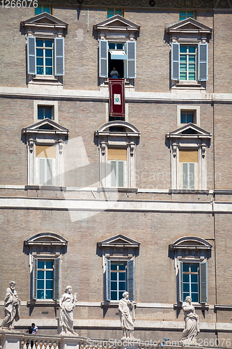 Image of Pope Francis in Vatican during Angelus prayer