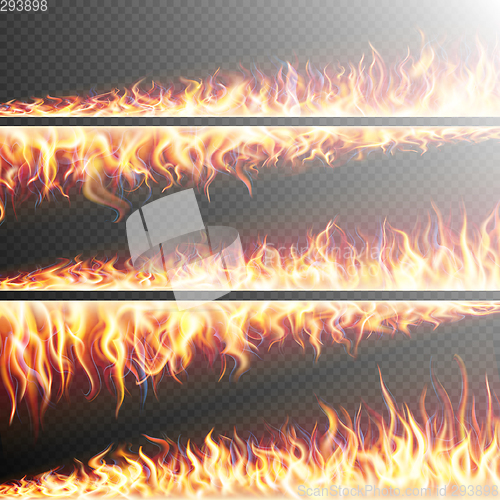 Image of Set of Fire flames on transparent. EPS 10