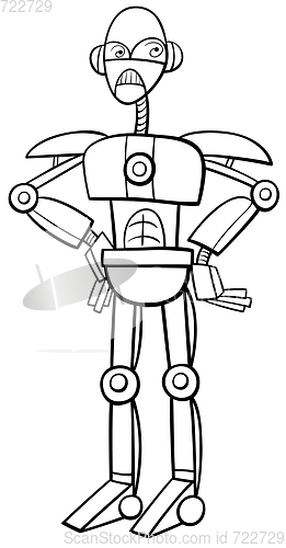 Image of robot or cyborg coloring page