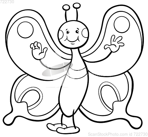 Image of butterfly character coloring page