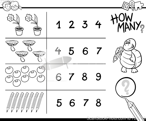 Image of counting game coloring page