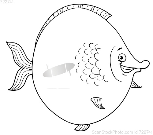 Image of big fish cartoon coloring page