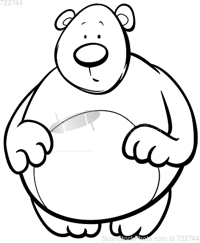 Image of cartoon bear coloring page