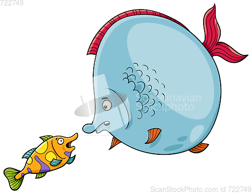 Image of fish talking cartoon illustration