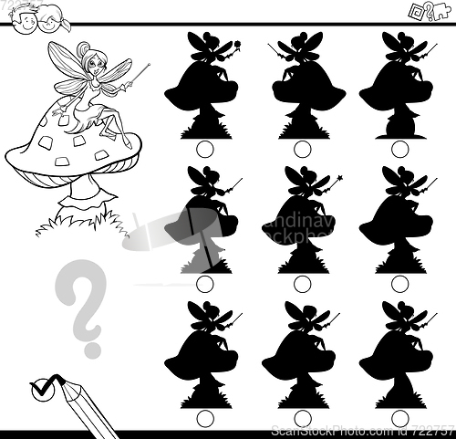 Image of shadow differences game for coloring